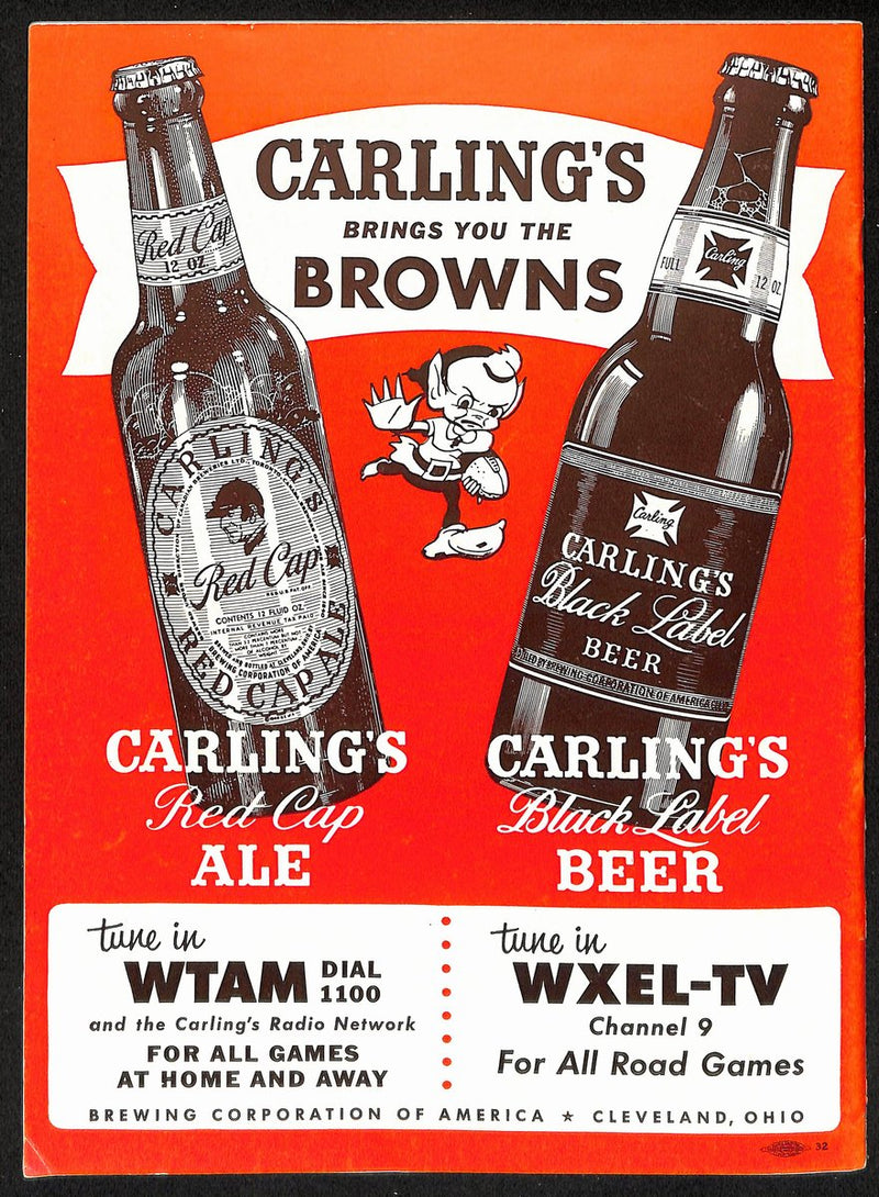 1952 Cleveland Browns vs. New York Giants NFL Football Game Program 196082
