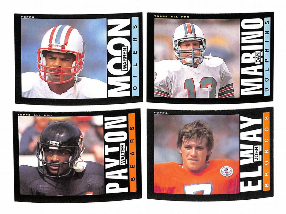 1985 Topps Football Card Complete Set (1-396) Moon RC Marino Payton Elway 197610