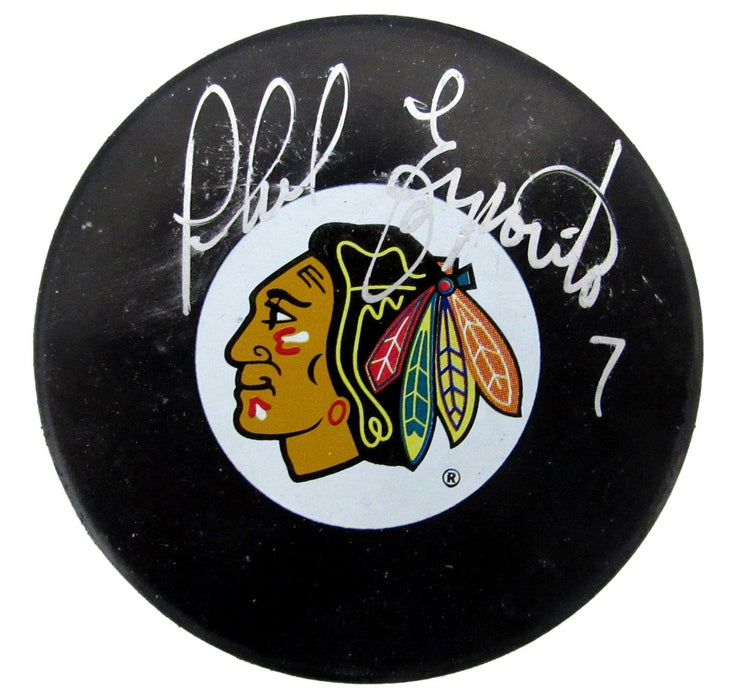 Phil Esposito HOF Signed/Autographed Chicago Blackhawks Hockey Puck JSA 197330
