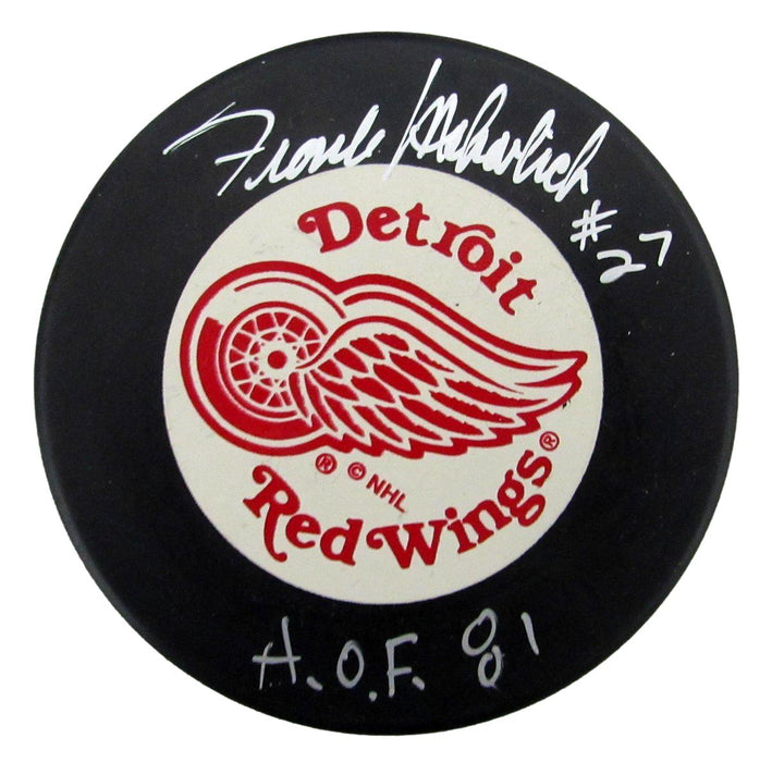 Frank Mahovlich HOF Signed/Inscribed Detroit Red Wings Hockey Puck JSA 197341