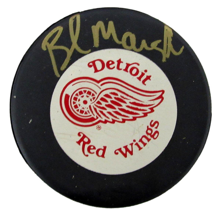 Brad Marsh Signed/Autographed Detroit Red Wings Hockey Puck JSA 197345