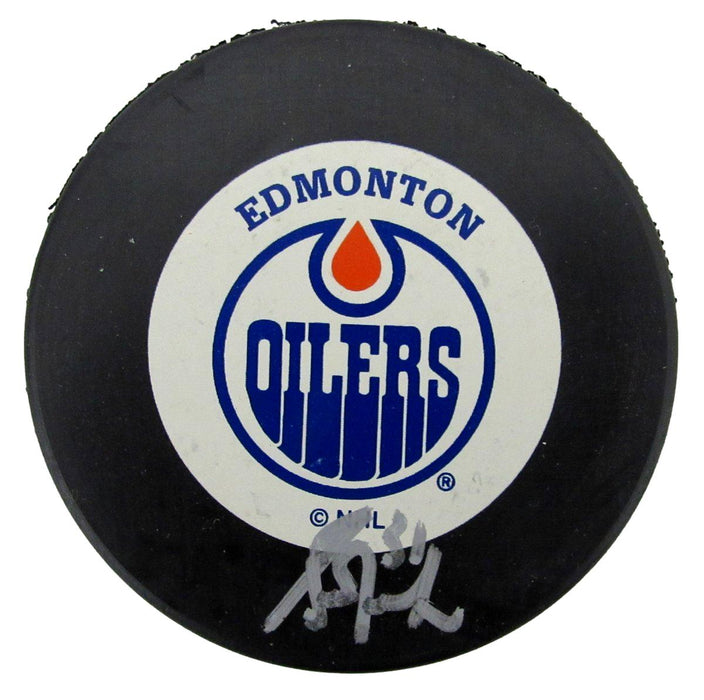 Grant Fuhr HOF Signed/Autographed Edmonton Oilers Hockey Puck JSA 197346