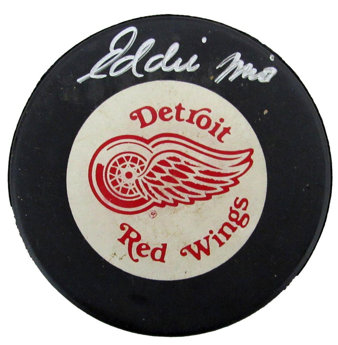 Eddie Mio Signed/Autographed Detroit Red Wings Hockey Puck JSA 197347