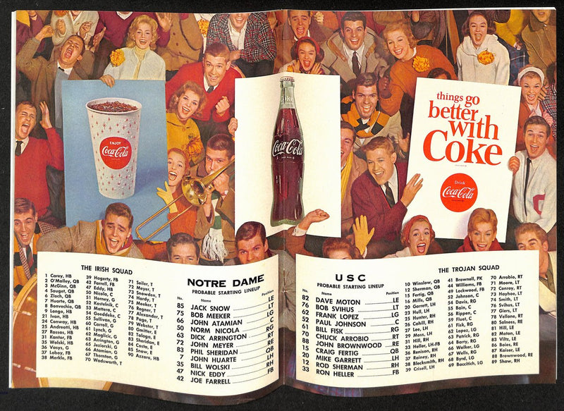 1964 Notre Dame @ USC College Football Game Program 196686