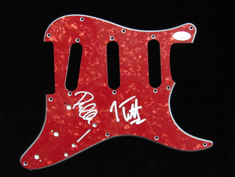 Def Leppard Joe Elliott/Phil Collen Signed/Autographed Guitar Pick Guard JSA 573