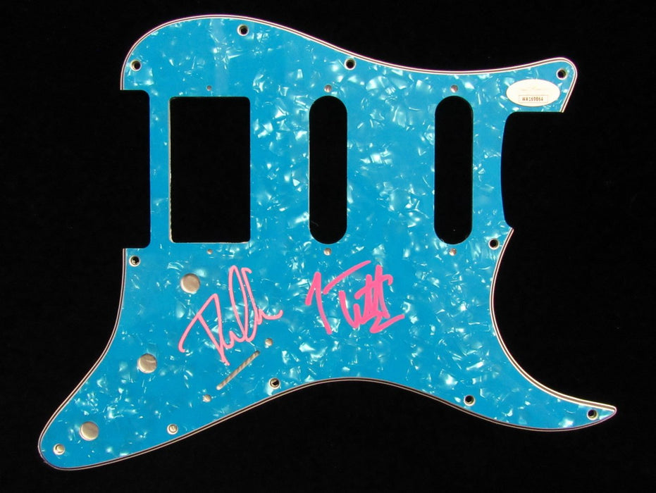 Def Leppard Joe Elliott/Phil Collen Signed/Autographed Guitar Pick Guard JSA 574