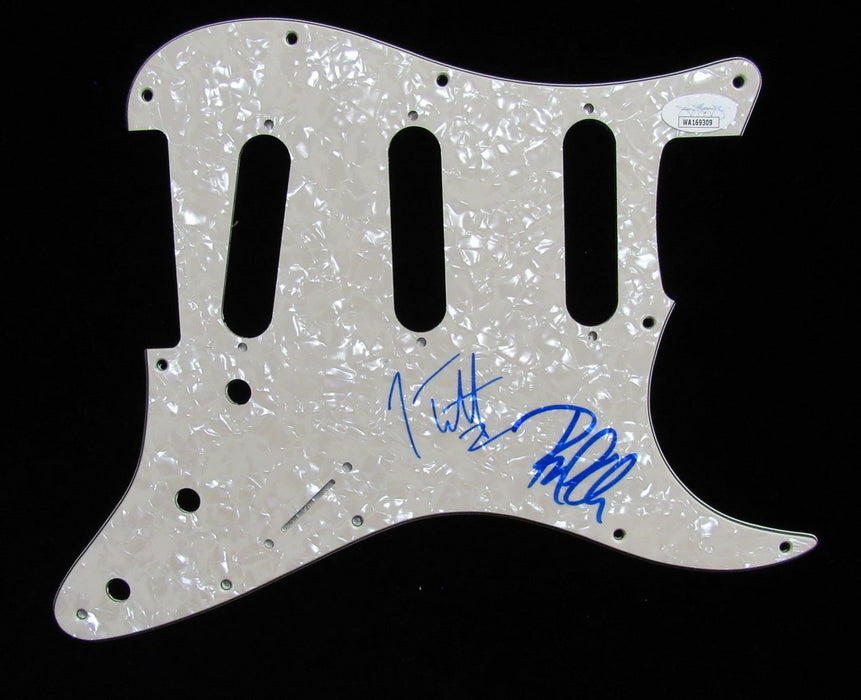 Def Leppard Joe Elliott/Phil Collen Signed/Autographed Guitar Pick Guard JSA 575