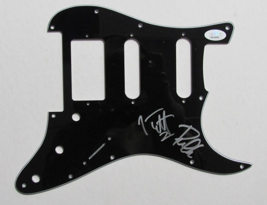 Def Leppard Joe Elliott/Phil Collen Signed/Autographed Guitar Pick Guard JSA 584