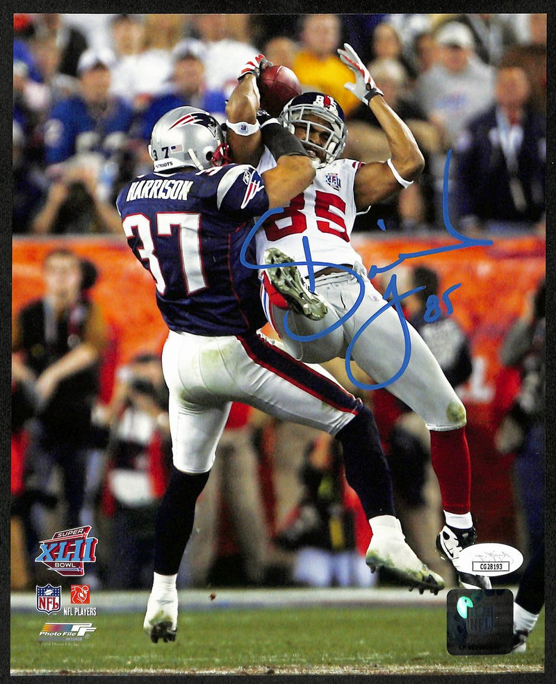 David Tyree Signed/Auto 8x10 "The Catch" SB XLII Photo NY Giants JSA 197079