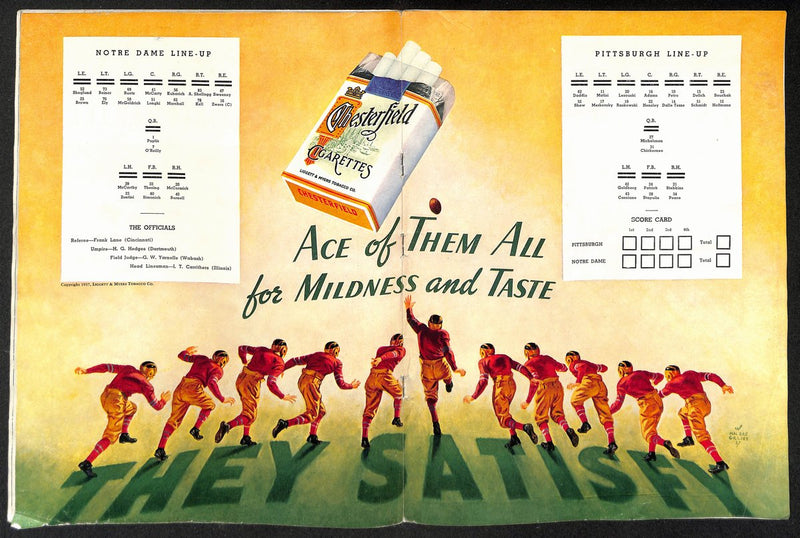 1937 Pitt vs Notre Dame Vintage College Football Game Program 195834