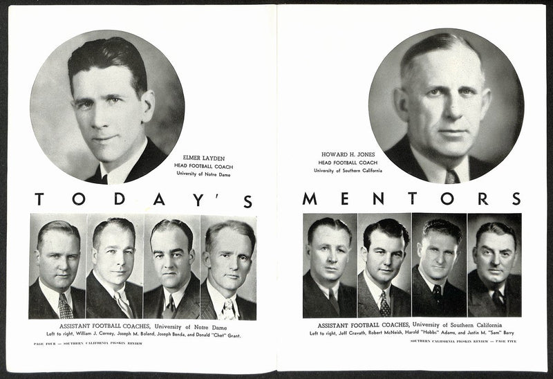 1938 Notre Dame @ USC Vintage College Football Game Program 195844