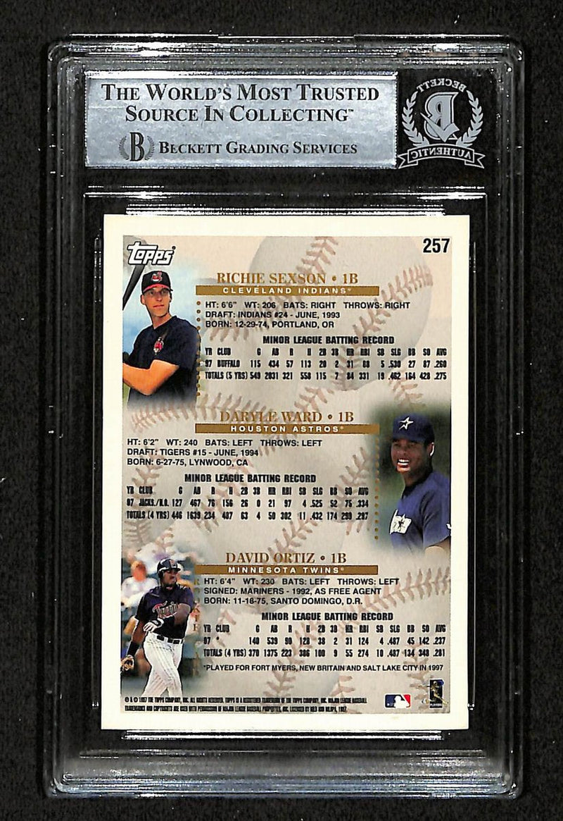 1998 Topps David Ortiz HOF Signed/Auto Card #257 Twins BAS/Beckett 197066