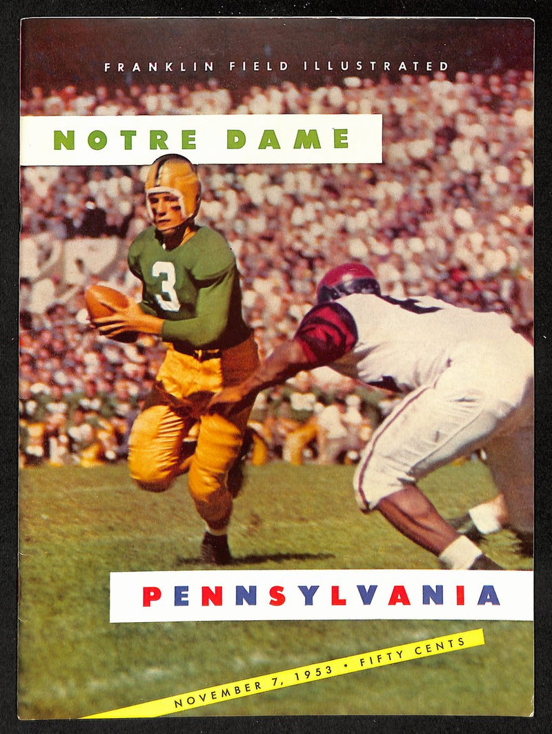1953 Penn vs Notre Dame  Vintage College Football Game Program 196463