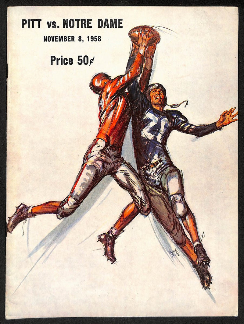 1958 Pitt vs. Notre Dame Vintage College Football Game Program 196476