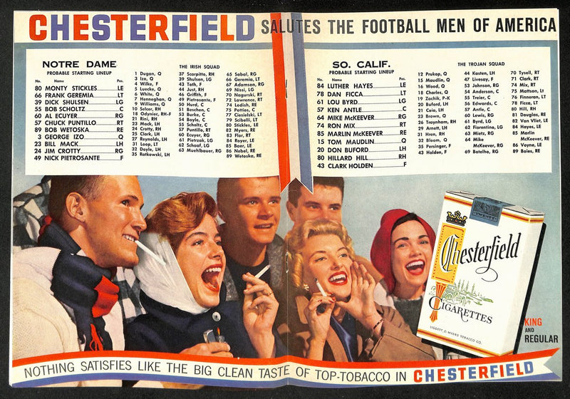 1958 Notre Dame @ USC Vintage College Football Game Program 196483