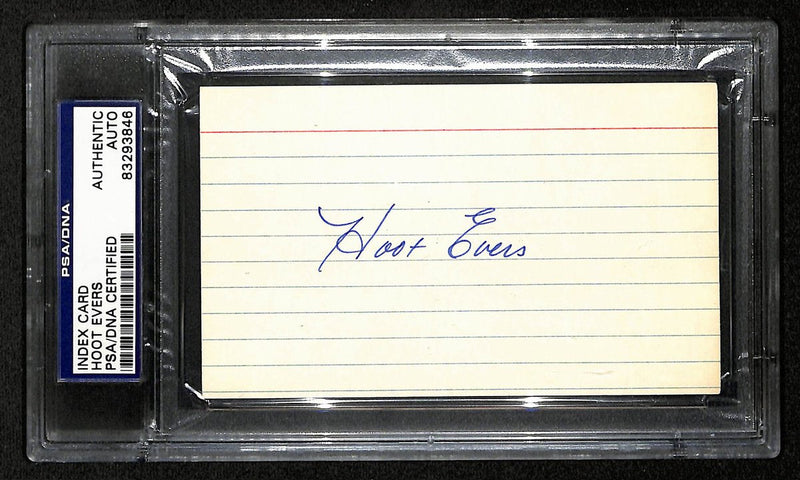 Hoot Evers Signed/Autographed 3x5 Index Card Detroit Tigers PSA/DNA 195973