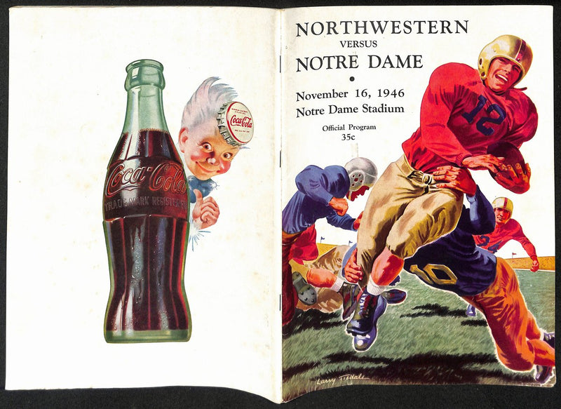 1946 Northwestern vs Notre Dame Vintage College Football Game Program 194588