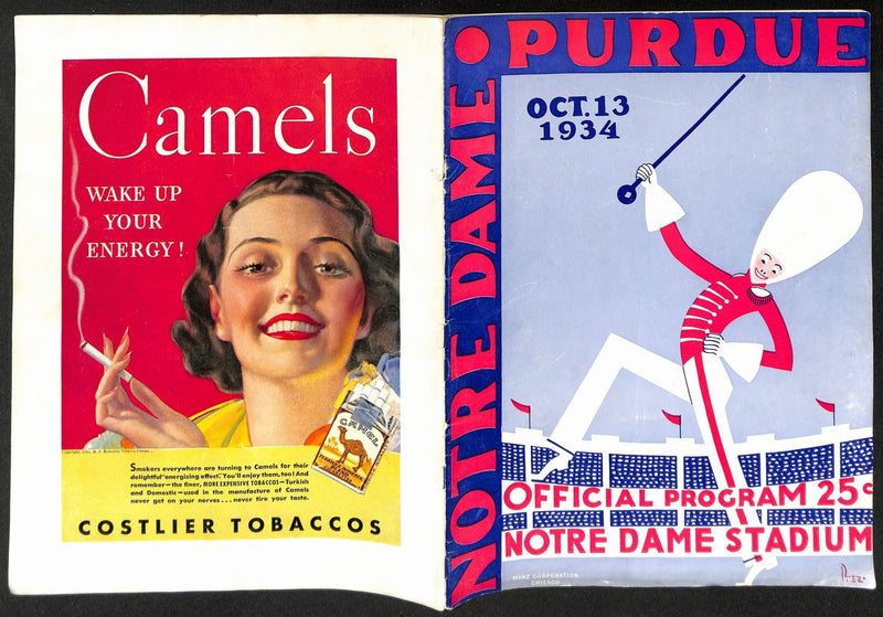 1934 Purdue vs Notre Dame Vintage College Football Game Program 194602