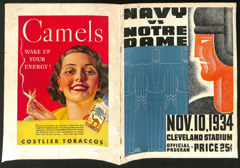 1934 Navy vs Notre Dame Vintage College Football Game Program 194603