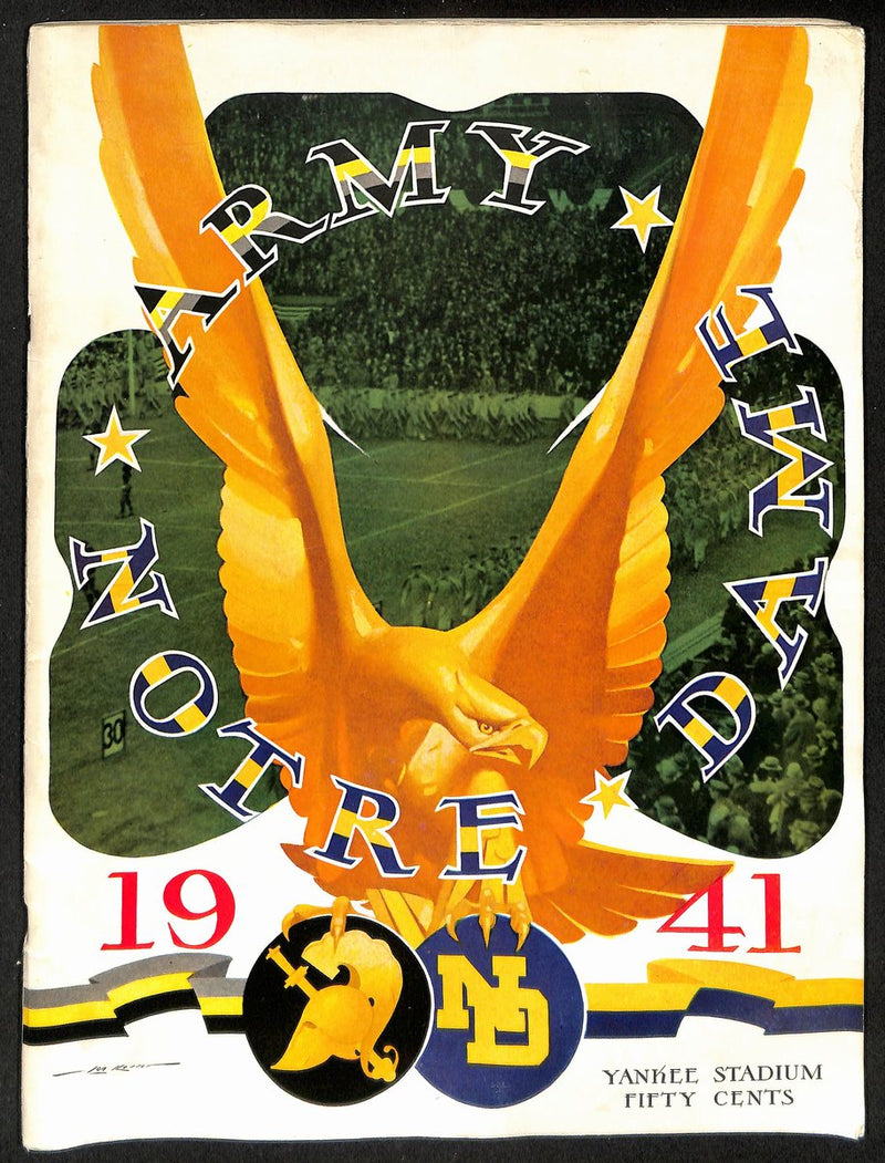 1941 Army vs Notre Dame Vintage College Football Game Program 194613
