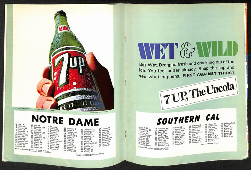 1969 Southern Cal vs Notre Dame Vintage College Football Game Program 196708
