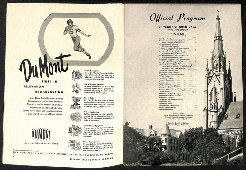 1949 Iowa vs Notre Dame  Vintage College Football Program 196441
