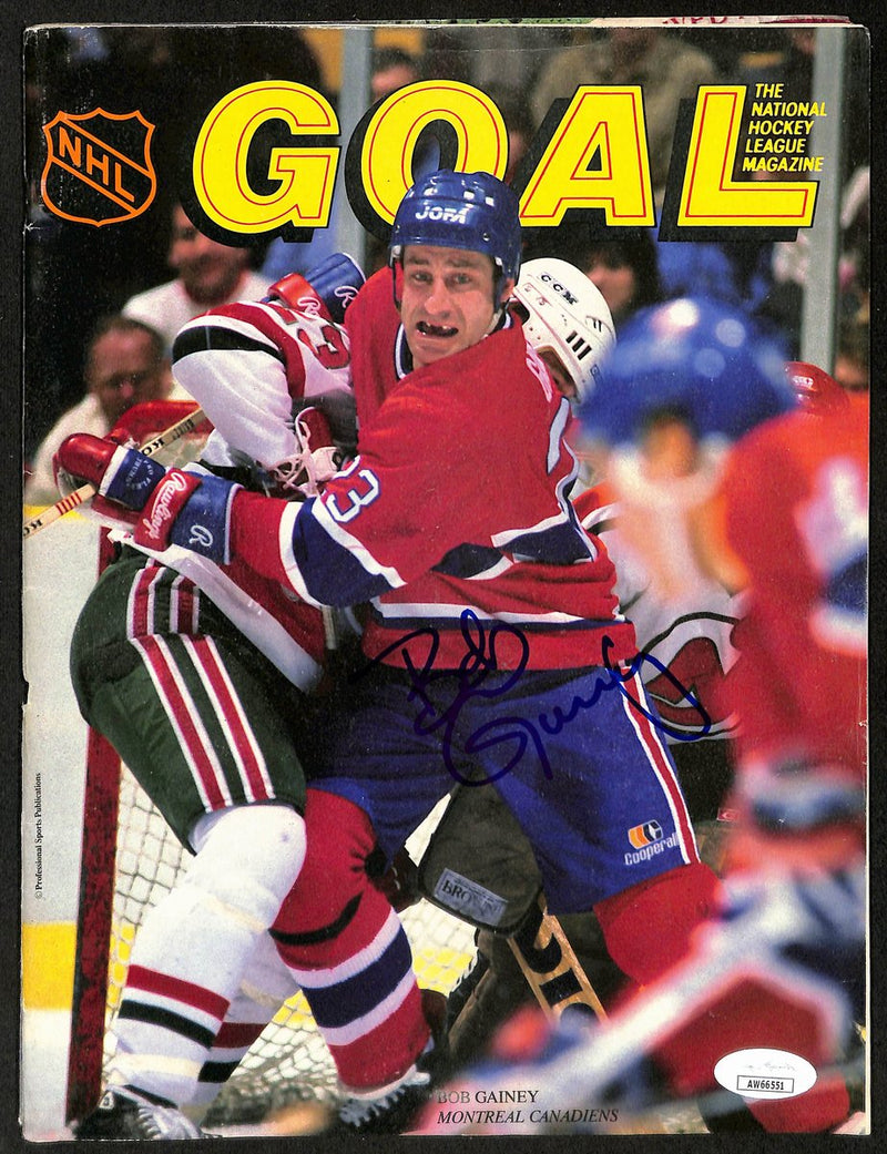 Bob Gainey Montreal Canadiens Signed Red Wings vs. Canadiens Program JSA 197135