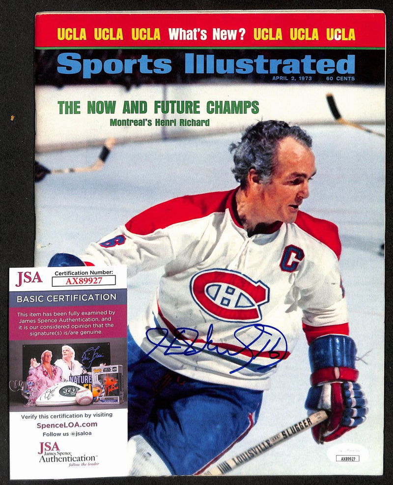 Henri Richard Montreal Canadiens Signed 1973 Sports Illustrated JSA 197145