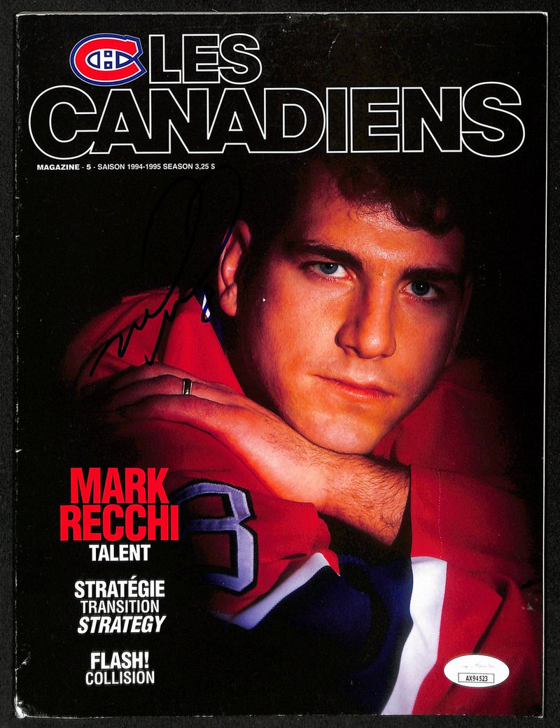 Mark Recchi Montreal Canadiens Signed 1994-95 Les Canadiens Magazine JSA 197157
