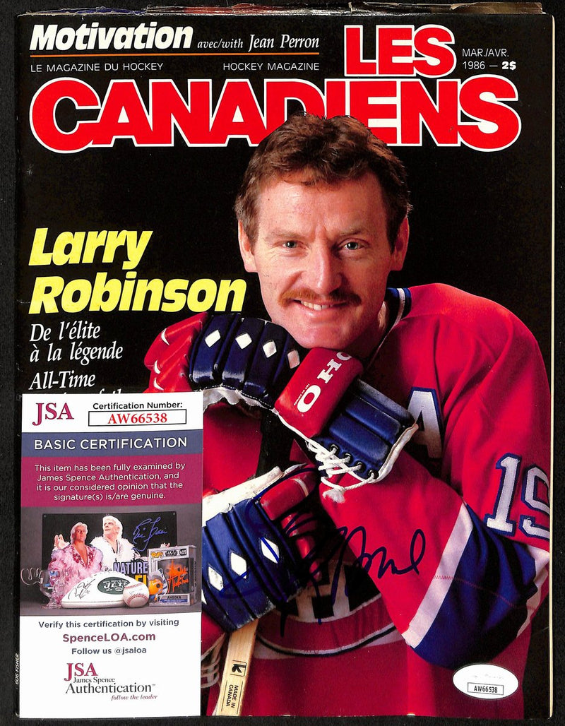 Larry Robinson Montreal Canadiens Signed 1986 Les Canadiens Magazine JSA 197160