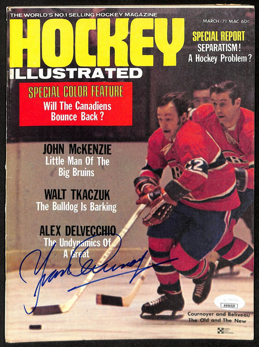 Yvan Cournoyer Montreal Canadiens Signed March1971 Hockey Illustrated JSA 197163