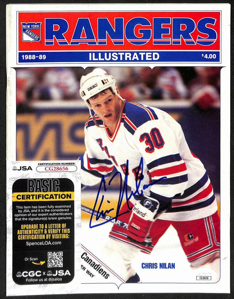 Chris Nilan New York Rangers Signed 1988-89 Rangers Illustrated JSA 197222