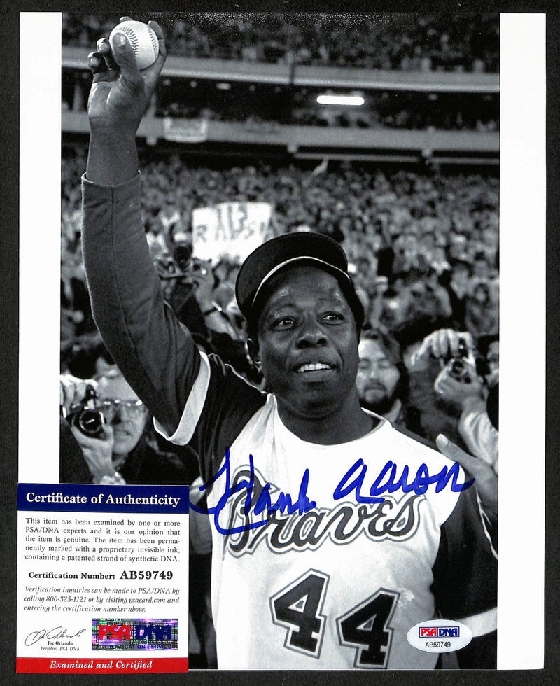 Hank Aaron HOF Signed/Auto 8x10 B/W Photo #715 Home Run Braves PSA/DNA 197214