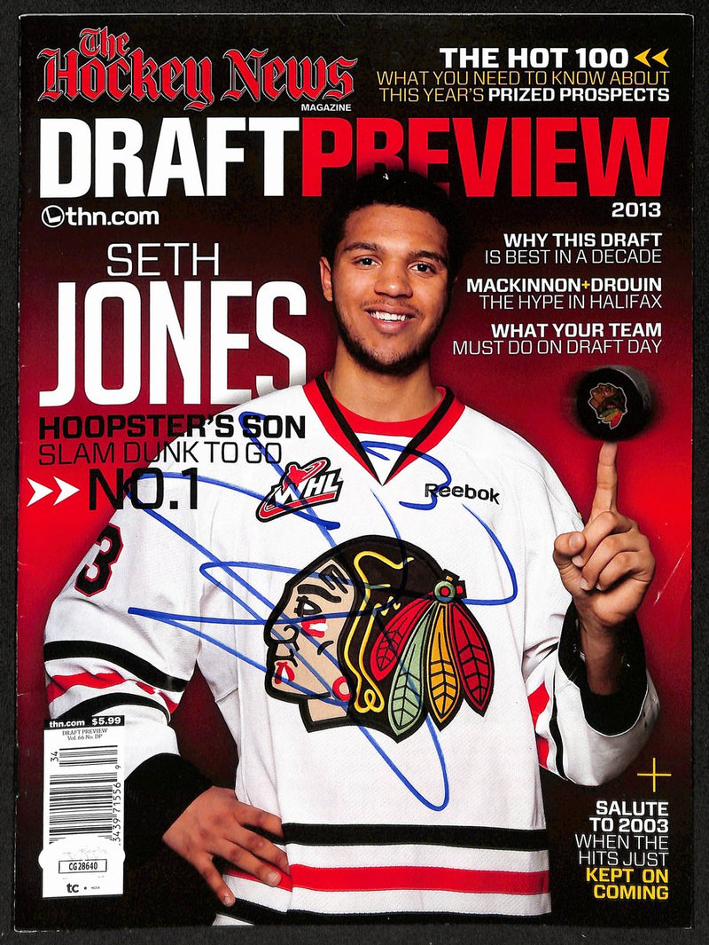 Seth Jones Chicago Blackhawks Signed 2003 Hockey News Draft Preview JSA 197237