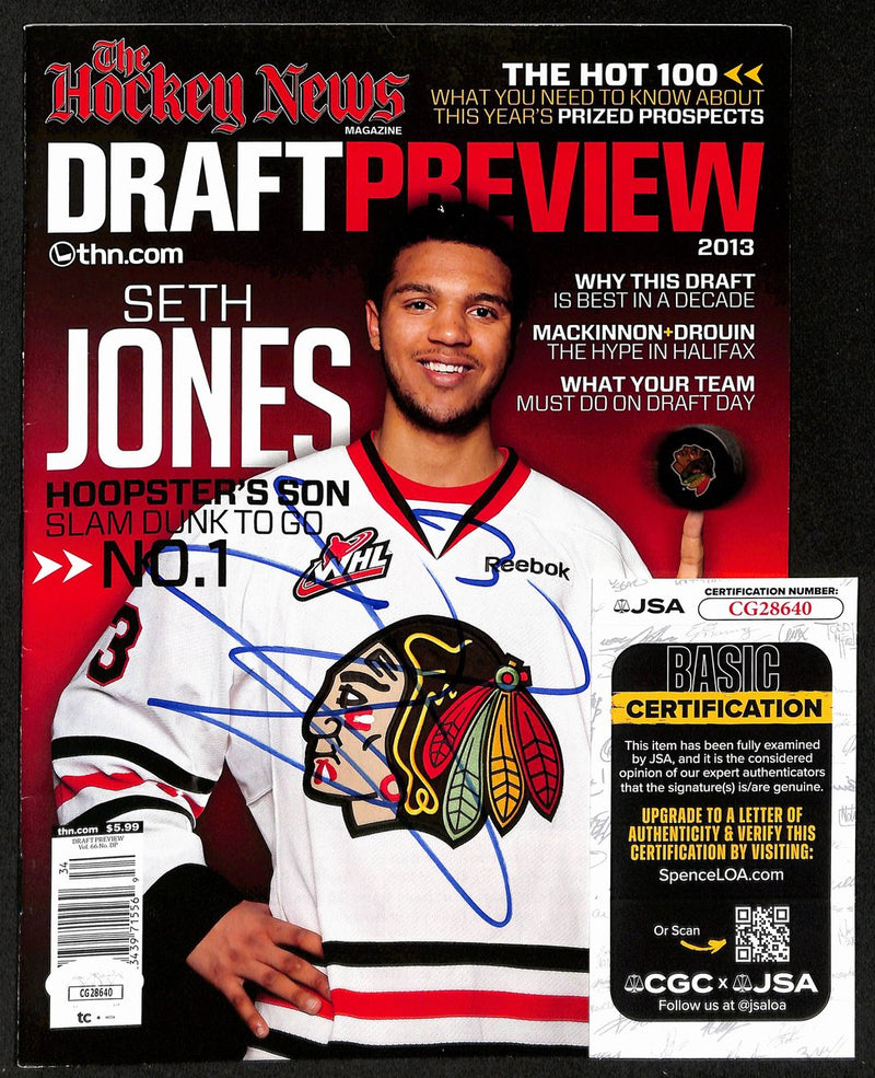 Seth Jones Chicago Blackhawks Signed 2003 Hockey News Draft Preview JSA 197237