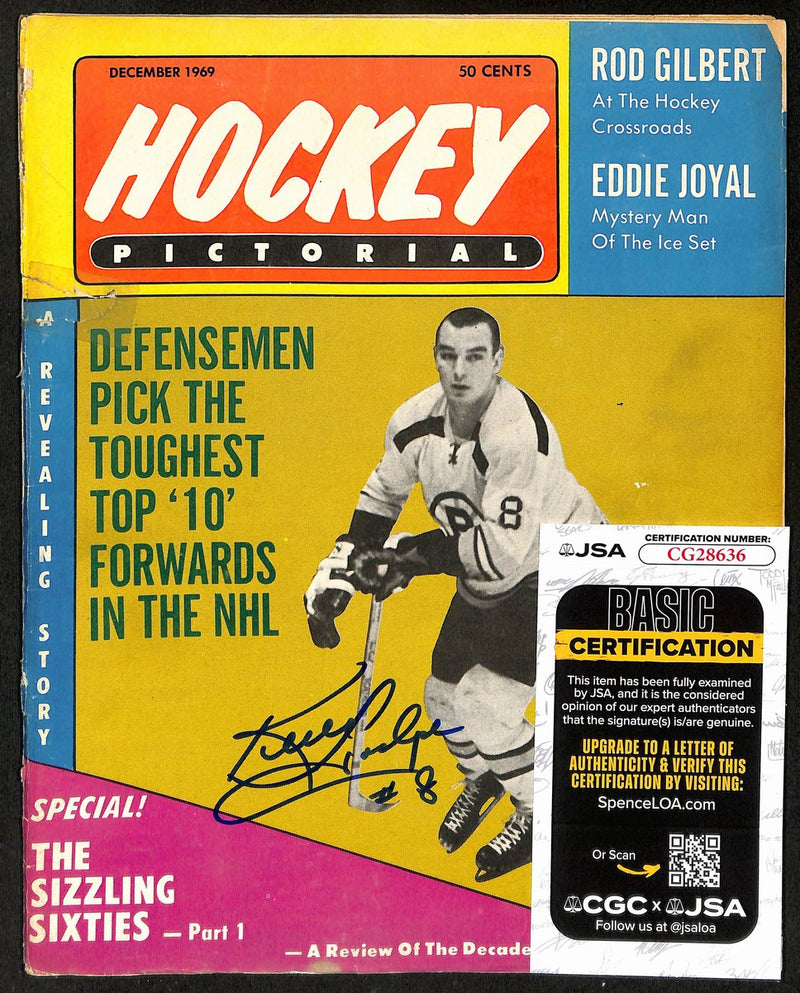 Ken Hodge Boston Bruins Signed December 1969 Hockey Pictorial JSA 197242