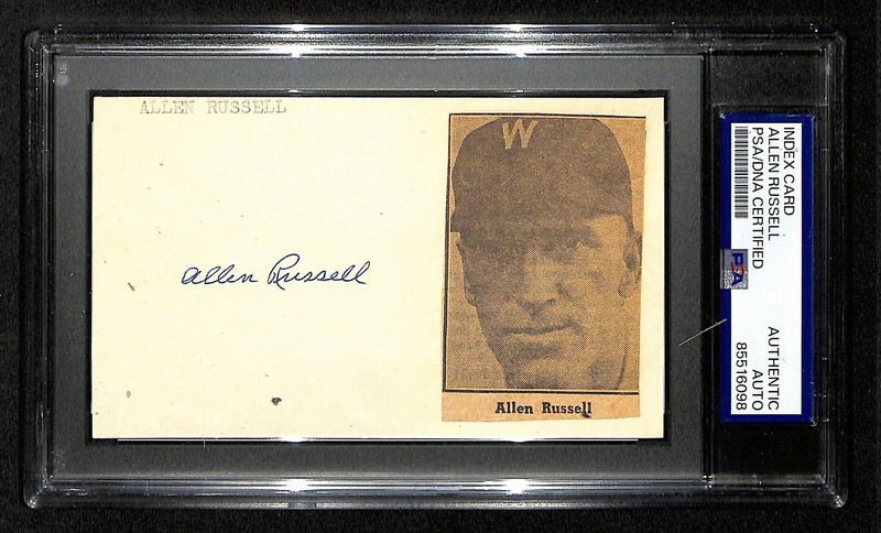 Allen Rubber Arm Russell Yankees Signed/Autographed3x5 Index Card PSA/DNA 196903