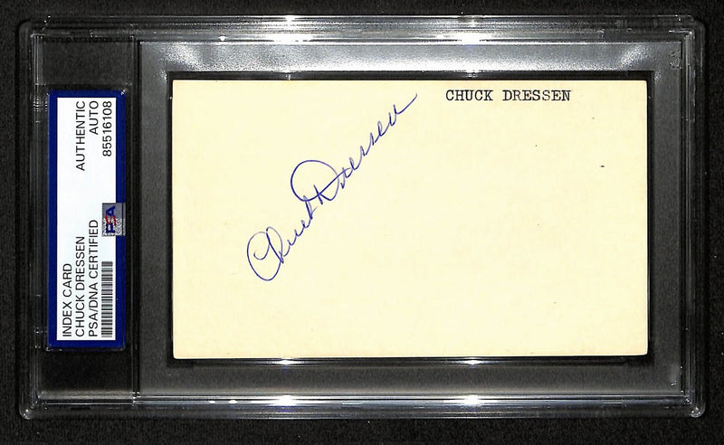 Chuck Dressen NY Giants Signed/Autographed 3x5 Index Card PSA/DNA 196908