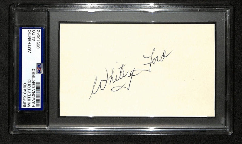 Whitey Ford NY Yankees HOF Signed/Autographed 3x5 Index Card PSA/DNA 196910