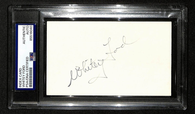 Whitey Ford NY Yankees HOF Signed/Autographed 3x5 Index Card PSA/DNA 196915