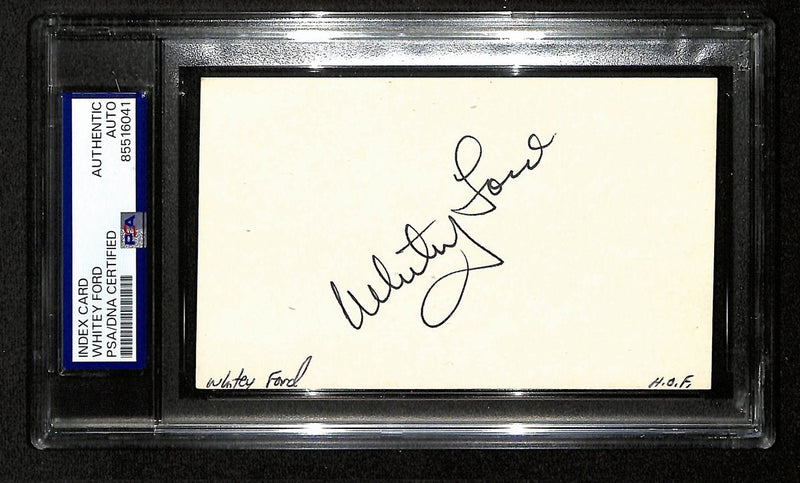 Whitey Ford NY Yankees HOF Signed/Autographed 3x5 Index Card PSA/DNA 196917