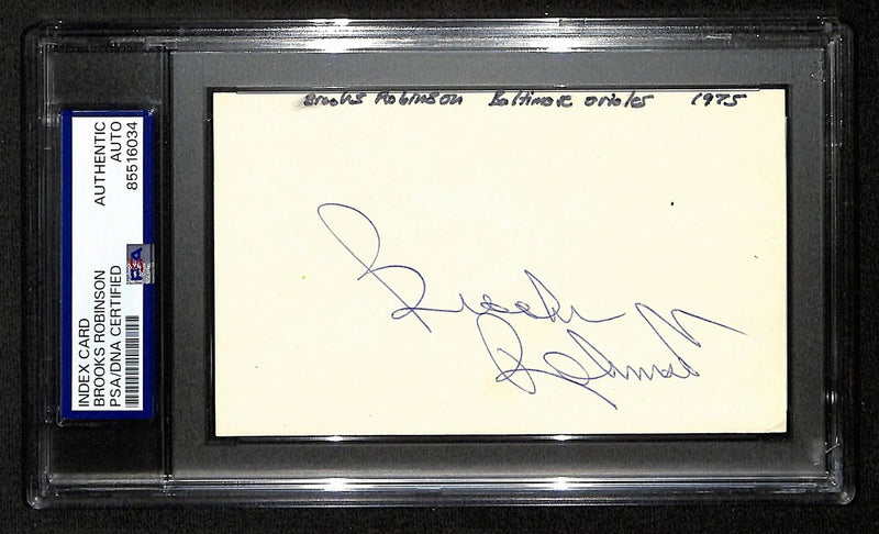 Brooks Robinson Orioles HOF Signed/Autographed 3x5 Index Card PSA/DNA 196918