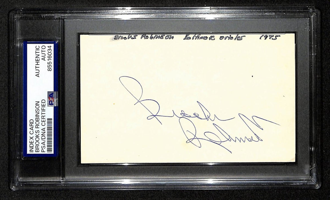 Brooks Robinson Orioles HOF Signed/Autographed 3x5 Index Card PSA/DNA 196918