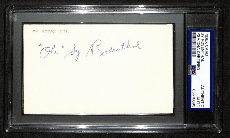 Sy Rosenthal Boston Red Sox Signed/Autographed 3x5 Index Card PSA/DNA 196921