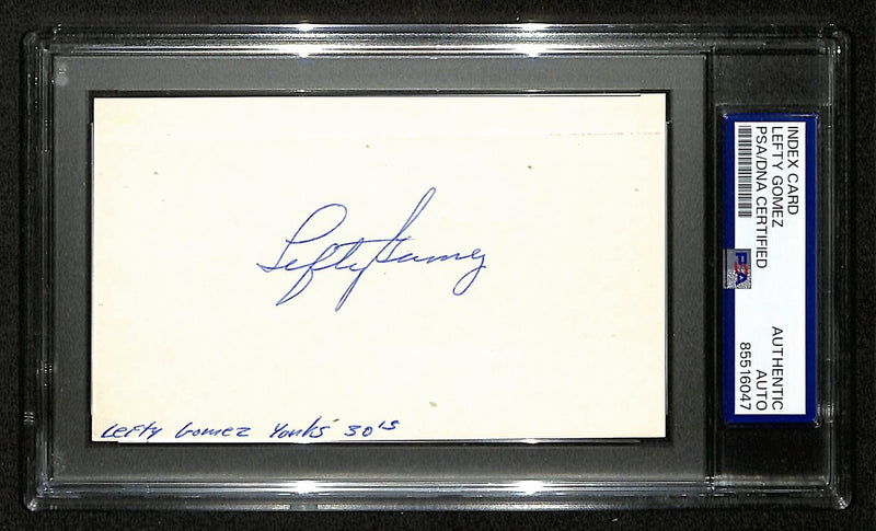 Lefty Gomez NY Yankees HOF Signed/Autographed 3x5 Index Card PSA/DNA 196924