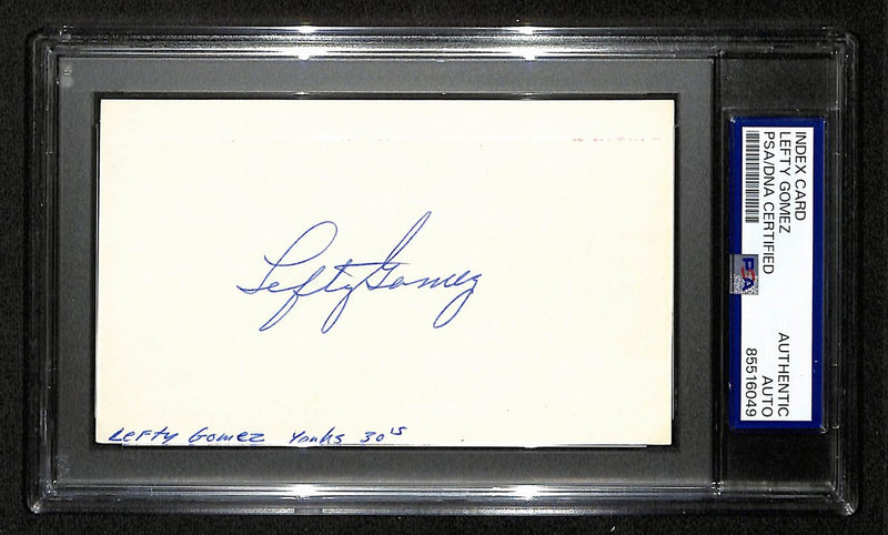 Lefty Gomez NY Yankees HOF Signed/Autographed 3x5 Index Card PSA/DNA 196926