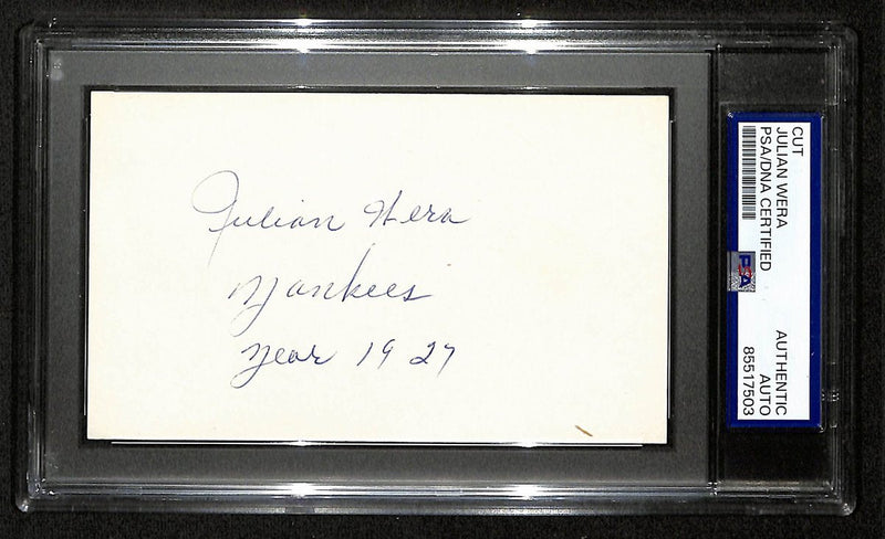 Julian Wera New York Yankees Signed/Autographed 3x5 Cut PSA/DNA 196934