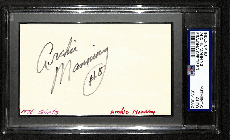Archie Manning Ole Miss/Saints Signed/Autographed 3x5 Index Card PSA/DNA 196942