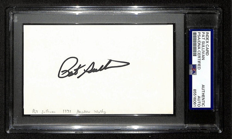 Pat Sullivan Auburn Heisman Signed/Autographed 3x5 Index Card PSA/DNA 196943
