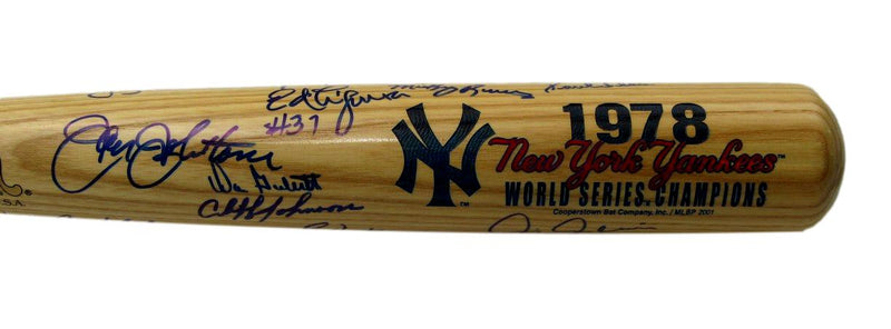 1978 WS Champs New York Yankees Cooperstown Bat Signed by 14 Players 197464